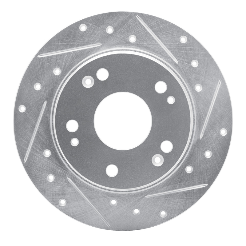 Picture of R1 03-08 Acura TSX Rear Right Drilled & Slotted Silver Brake Rotor