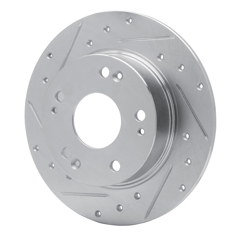 Picture of R1 03-08 Acura TSX Rear Left Drilled & Slotted Silver Brake Rotor
