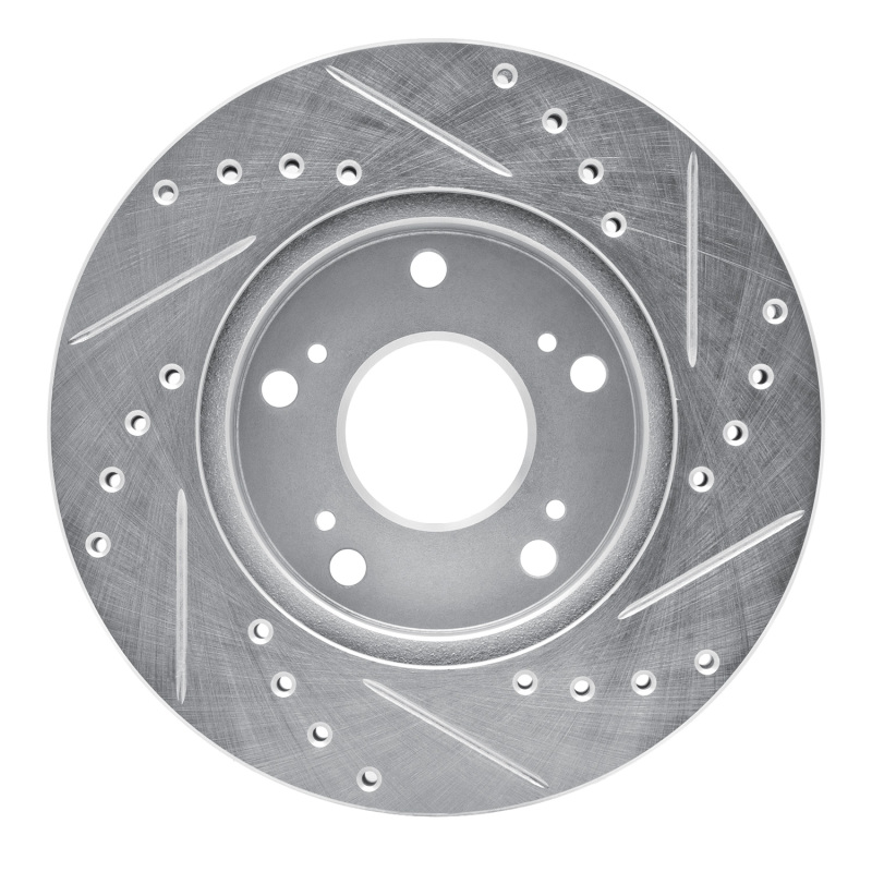 Picture of R1 02-15 Acura RSX Front Left Drilled & Slotted Silver Brake Rotor