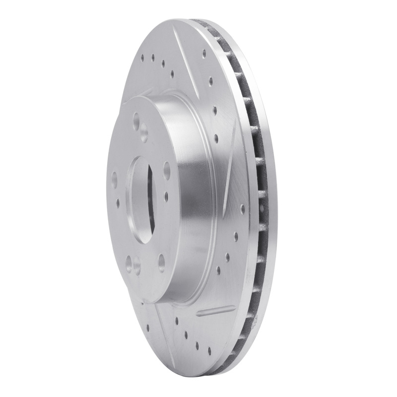 Picture of R1 02-15 Acura RSX Front Right Drilled & Slotted Silver Brake Rotor