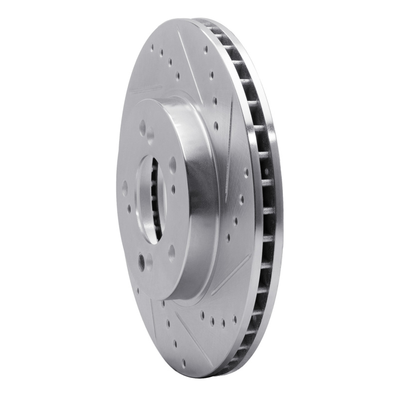Picture of R1 91-01 Acura Integra Front Right Drilled & Slotted Silver Brake Rotor