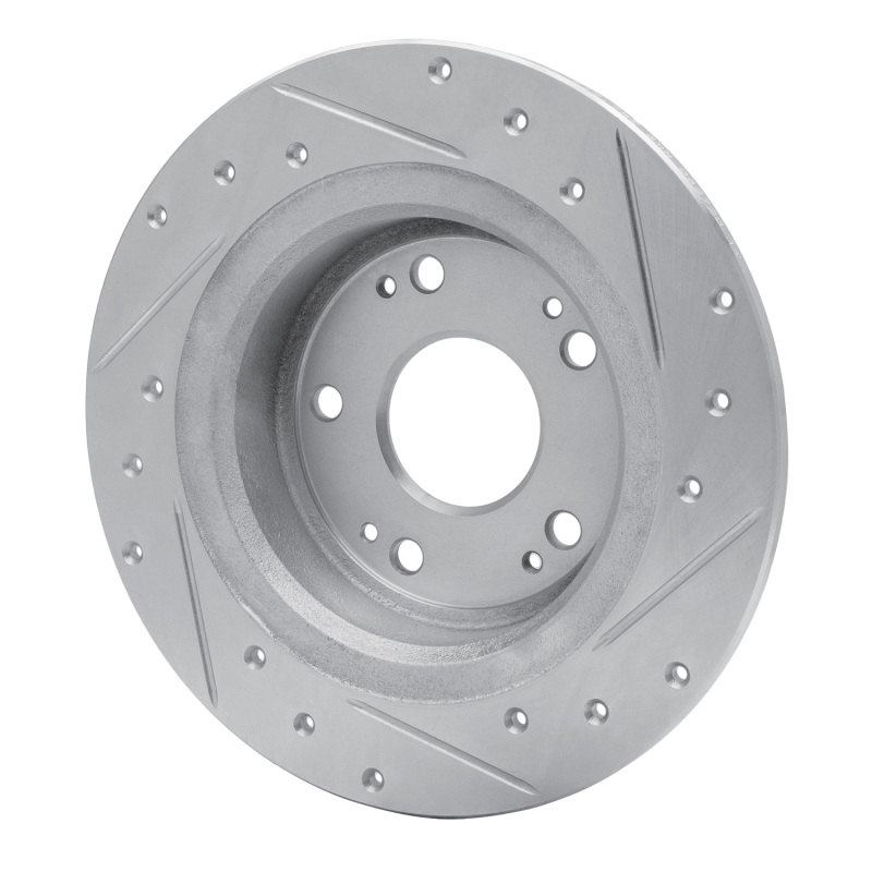 Picture of R1 05-22 Acura ILX Rear Left Drilled & Slotted Silver Brake Rotor