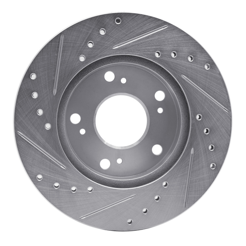 Picture of R1 02-15 Acura RSX Front Right Drilled & Slotted Silver Brake Rotor