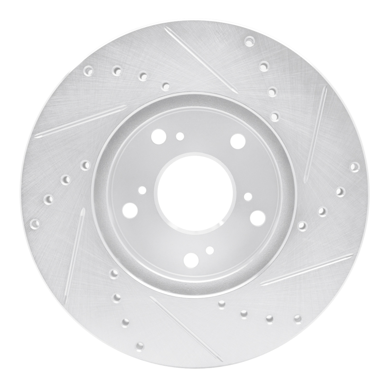 Picture of R1 98-22 Acura CSX Front Left Drilled & Slotted Silver Brake Rotor