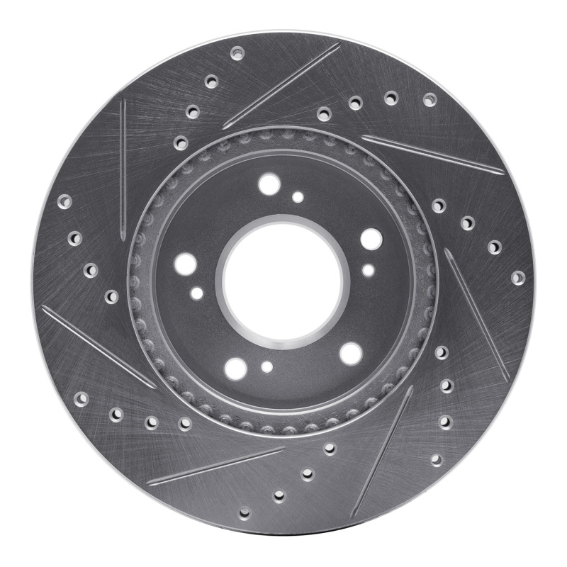 Picture of R1 91-01 Acura Integra Front Right Drilled & Slotted Silver Brake Rotor