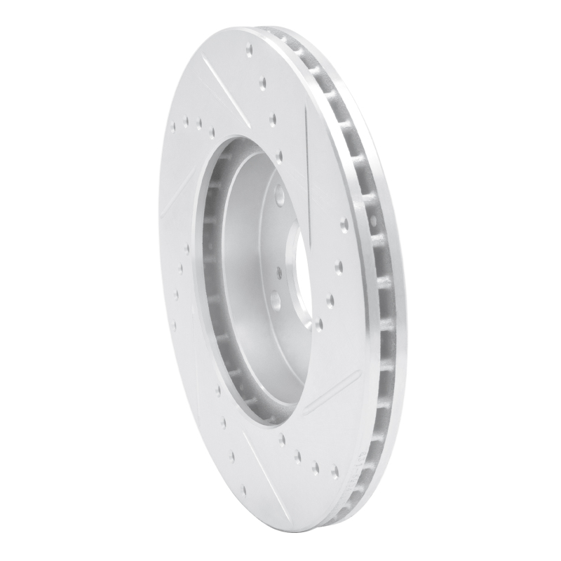 Picture of R1 98-22 Acura CSX Front Left Drilled & Slotted Silver Brake Rotor