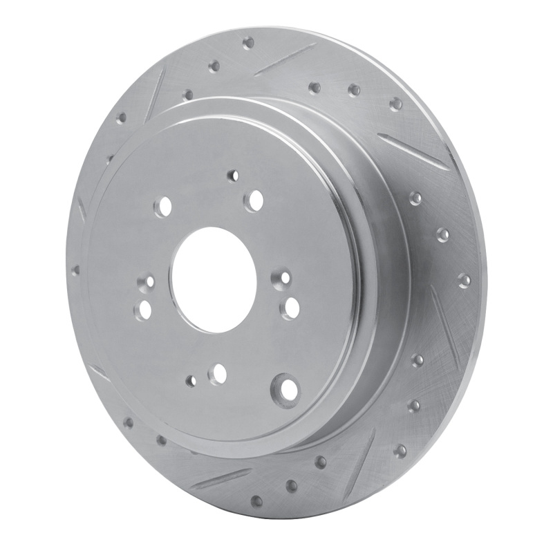 Picture of R1 01-08 Acura MDX Rear Left Drilled & Slotted Silver Brake Rotor