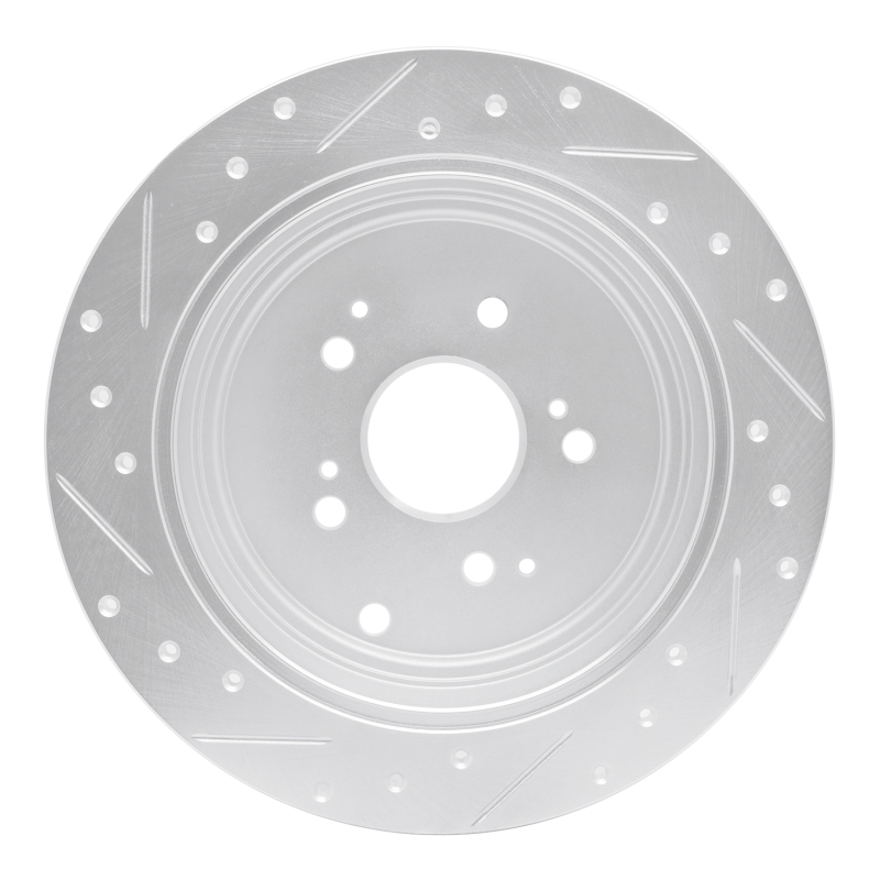 Picture of R1 01-08 Acura MDX Rear Right Drilled & Slotted Silver Brake Rotor