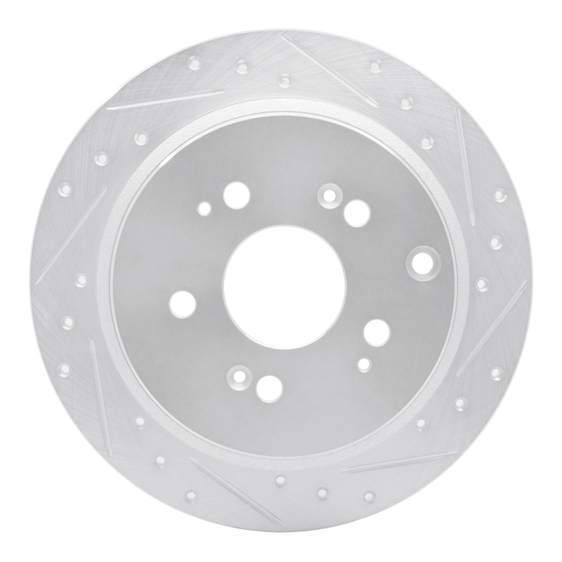 Picture of R1 05-10 Honda Odyssey Rear Right Drilled & Slotted Silver Brake Rotor
