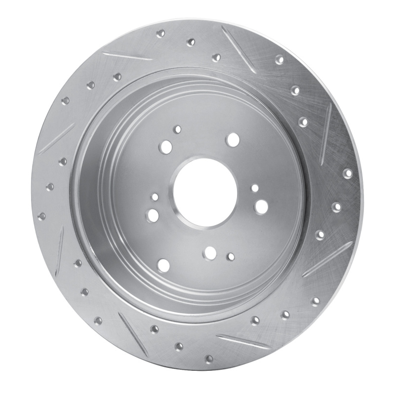 Picture of R1 01-08 Acura MDX Rear Left Drilled & Slotted Silver Brake Rotor