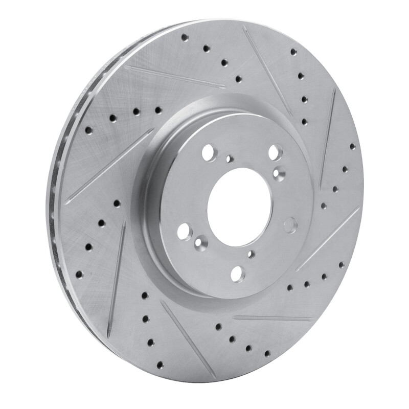 Picture of R1 07-20 Acura ZDX Front Right Drilled & Slotted Silver Brake Rotor