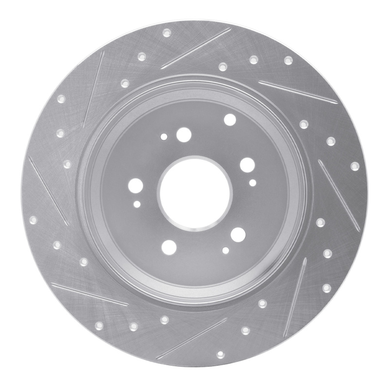 Picture of R1 07-17 Acura ZDX Rear Right Drilled & Slotted Silver Brake Rotor