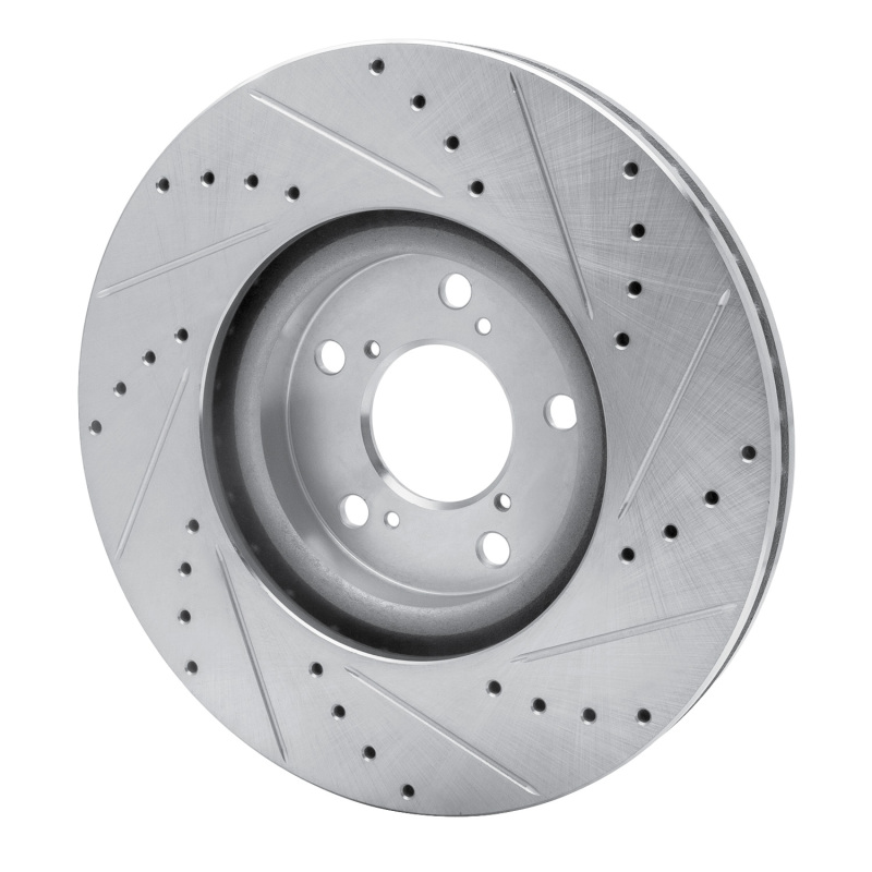 Picture of R1 07-20 Acura MDX Front Left Drilled & Slotted Silver Brake Rotor