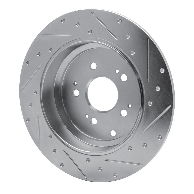 Picture of R1 07-17 Acura MDX Rear Left Drilled & Slotted Silver Brake Rotor