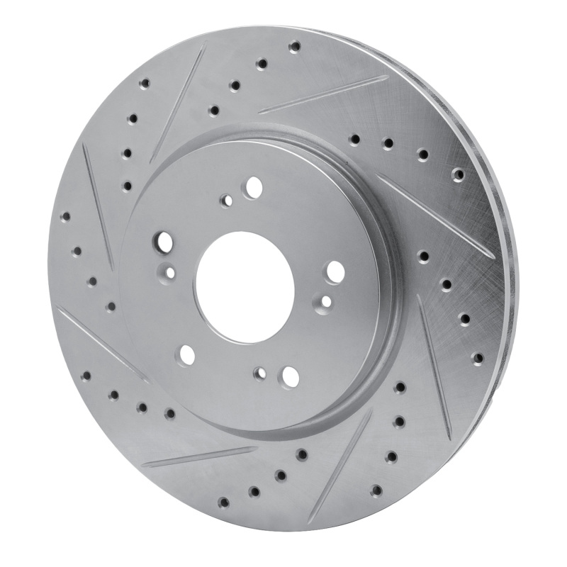 Picture of R1 07-16 Acura RDX Front Left Drilled & Slotted Silver Brake Rotor