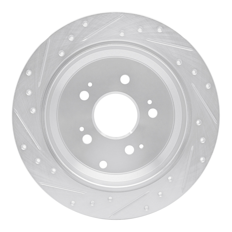 Picture of R1 05-10 Honda Odyssey Rear Right Drilled & Slotted Silver Brake Rotor