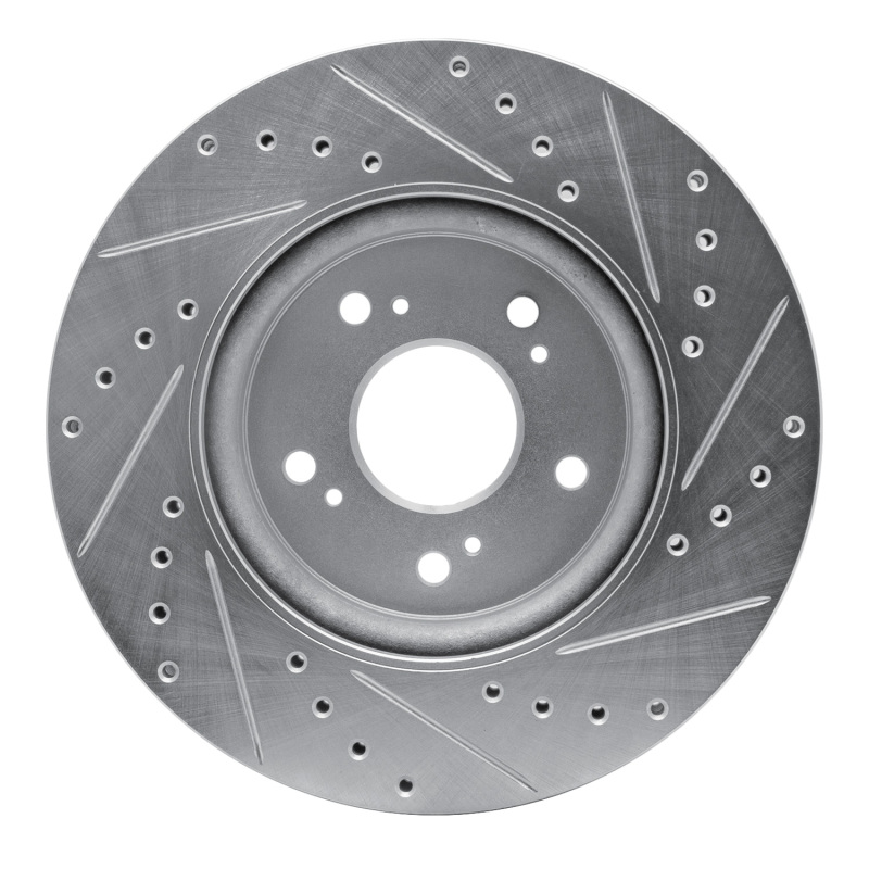 Picture of R1 07-16 Acura RDX Front Left Drilled & Slotted Silver Brake Rotor
