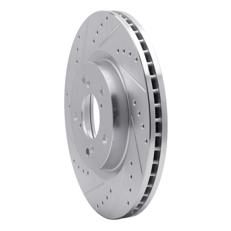Picture of R1 09-14 Acura TL Front Left Drilled & Slotted Silver Brake Rotor