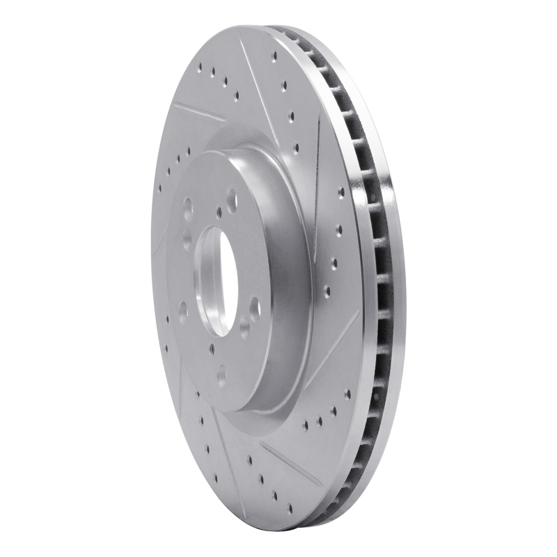 Picture of R1 09-14 Acura TL Front Right Drilled & Slotted Silver Brake Rotor