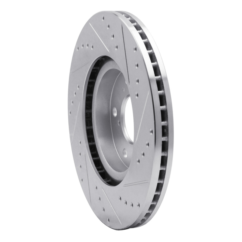 Picture of R1 09-14 Acura TL Front Left Drilled & Slotted Silver Brake Rotor