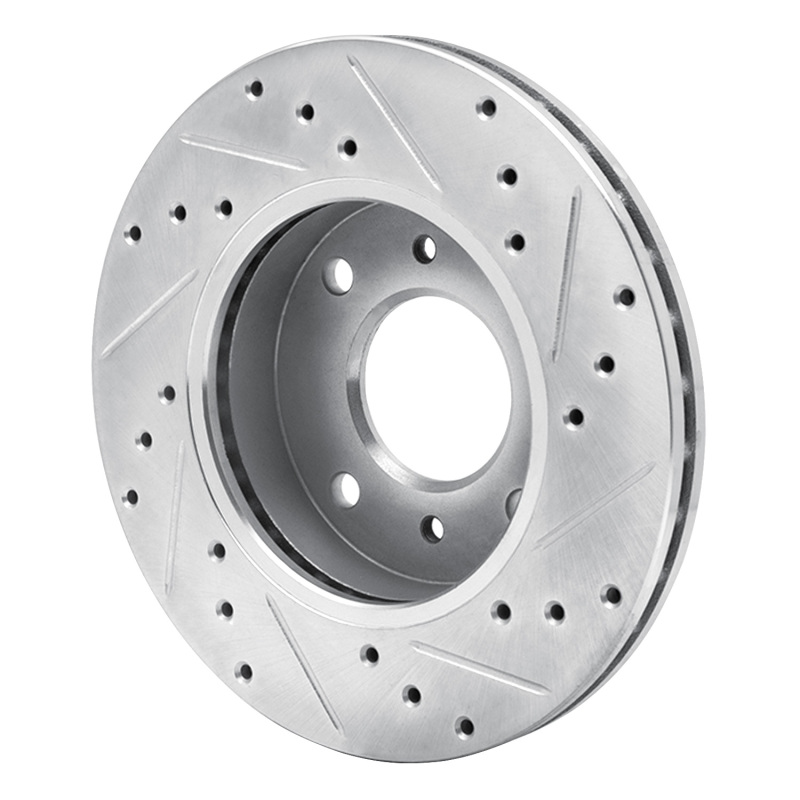 Picture of R1 89-13 Infiniti G20 Front Left Drilled & Slotted Silver Brake Rotor