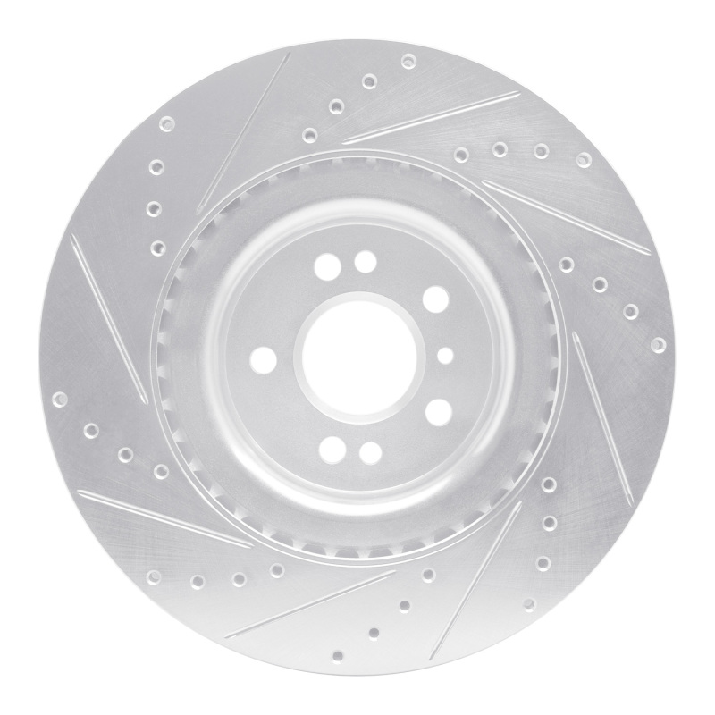 Picture of R1 13-19 Mercedes-Benz GL350 Front Right Drilled & Slotted Silver Brake Rotor
