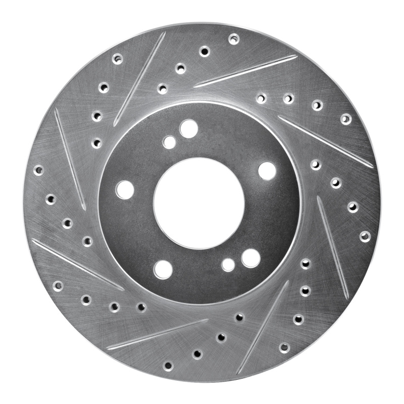Picture of R1 89-96 Nissan 300ZX Turbo Front Left Drilled & Slotted Silver Brake Rotor