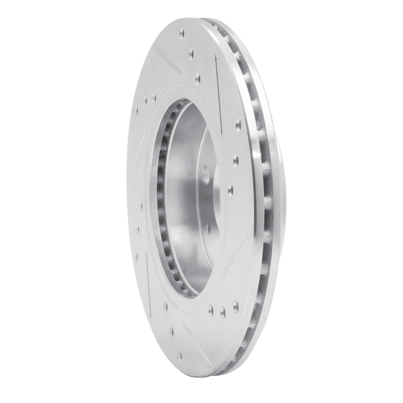 Picture of R1 86-17 Nissan NX Front Left Drilled & Slotted Silver Brake Rotor