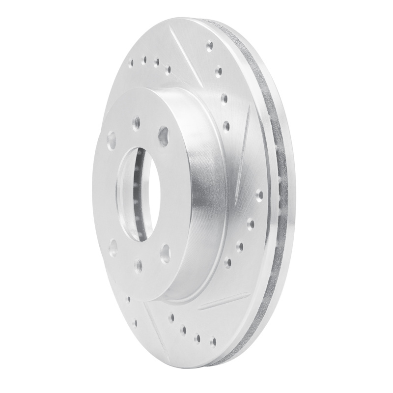 Picture of R1 89-13 Infiniti G20 Front Right Drilled & Slotted Silver Brake Rotor