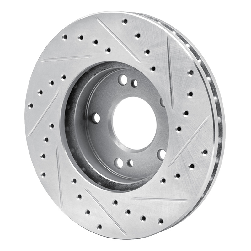 Picture of R1 89-96 Nissan 300ZX Turbo Front Left Drilled & Slotted Silver Brake Rotor