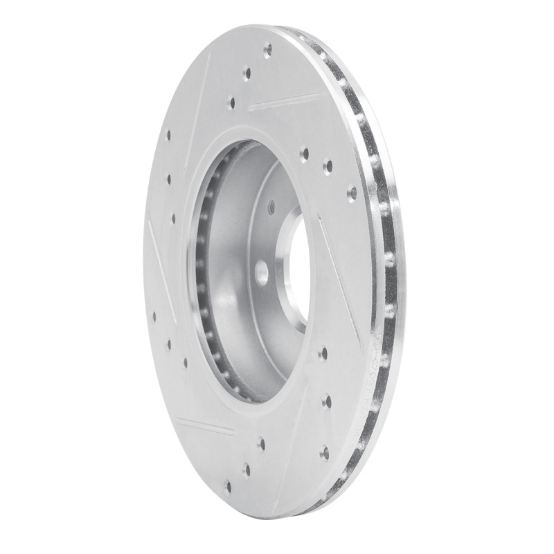 Picture of R1 88-06 Nissan NX Front Right Drilled & Slotted Silver Brake Rotor