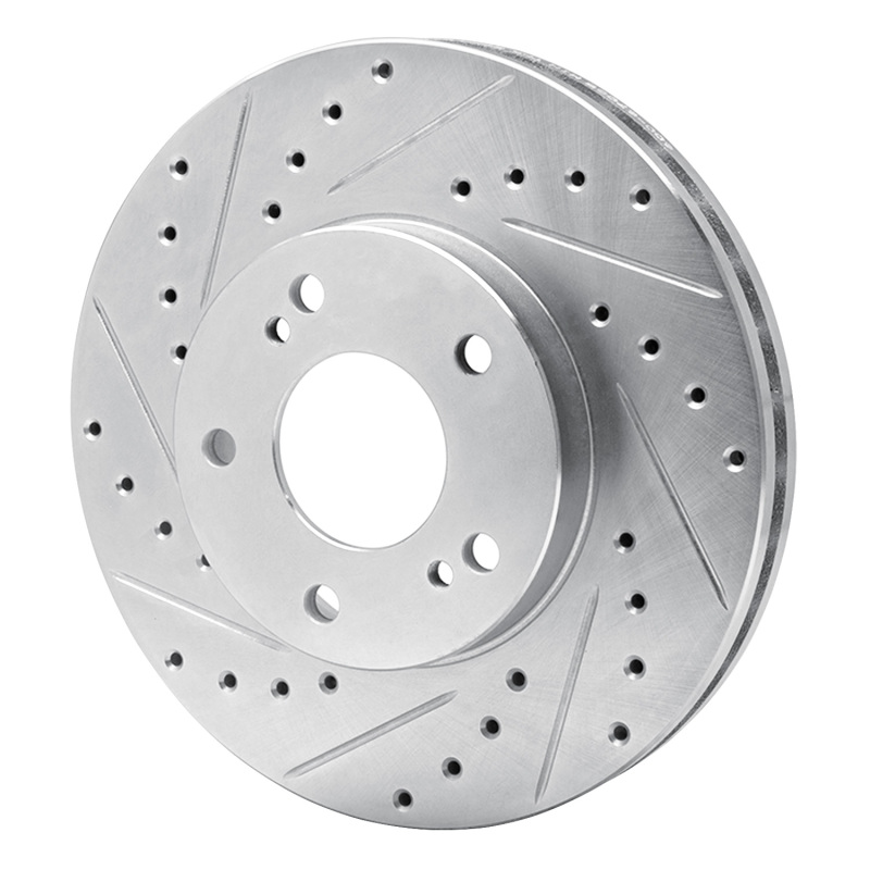 Picture of R1 89-96 Nissan 300ZX Turbo Front Left Drilled & Slotted Silver Brake Rotor
