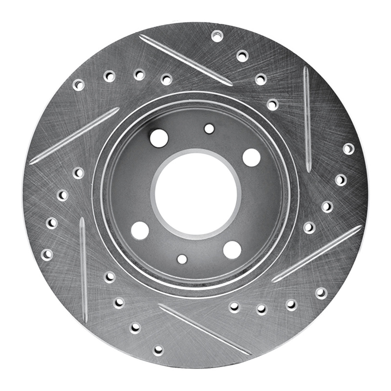 Picture of R1 88-06 Nissan Sentra Front Left Drilled & Slotted Silver Brake Rotor