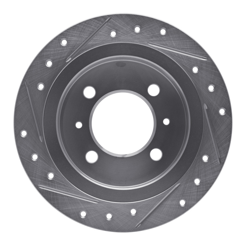 Picture of R1 91-06 Nissan 200SX Rear Right Drilled & Slotted Silver Brake Rotor