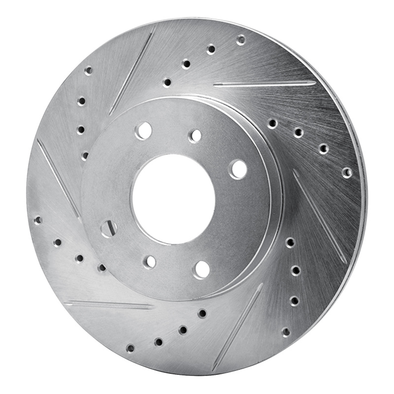 Picture of R1 93-06 Infiniti G20 Front Left Drilled & Slotted Silver Brake Rotor