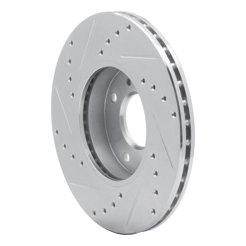 Picture of R1 93-06 Infiniti G20 Front Right Drilled & Slotted Silver Brake Rotor