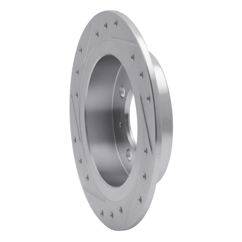 Picture of R1 91-06 Nissan 200SX Rear Right Drilled & Slotted Silver Brake Rotor