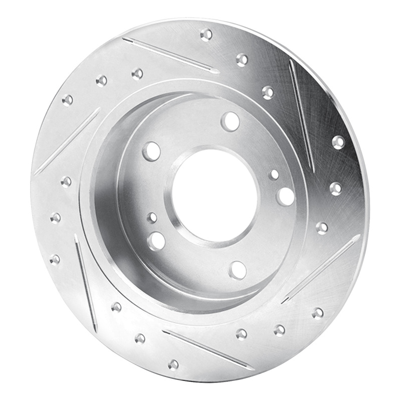 Picture of R1 94-98 Nissan 240SX Rear Left Drilled & Slotted Silver Brake Rotor