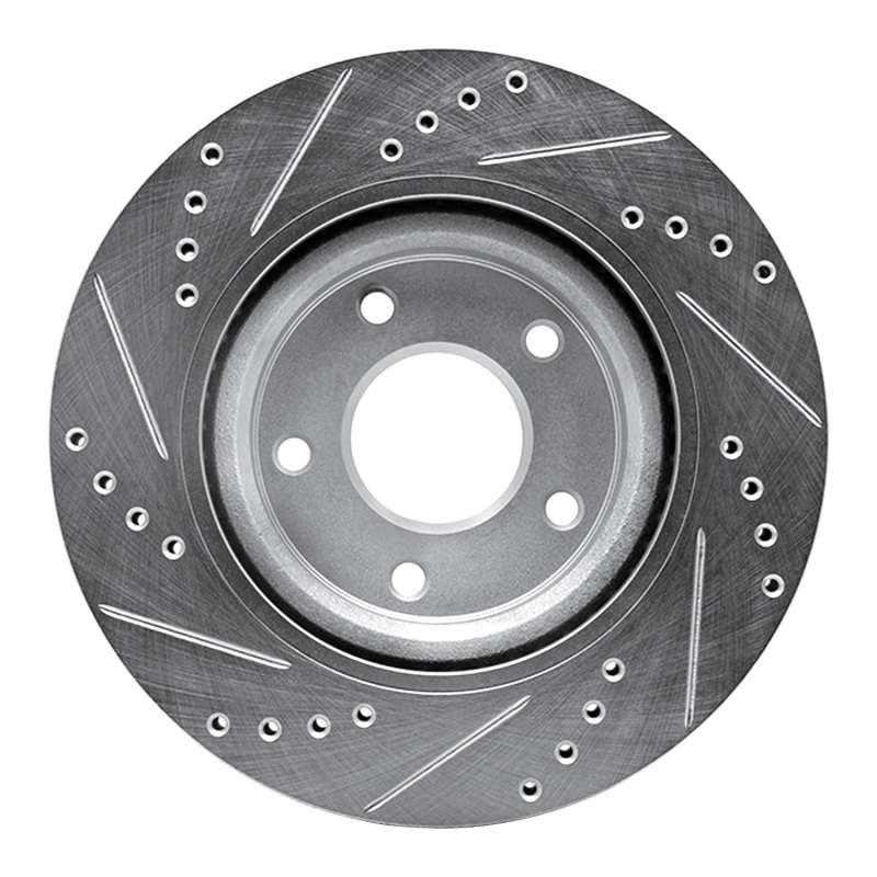 Picture of R1 07-13 Nissan Altima Front Right Drilled & Slotted Silver Brake Rotor