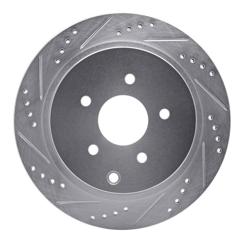 Picture of R1 03-24 Infiniti FX45 Rear Left Drilled & Slotted Silver Brake Rotor