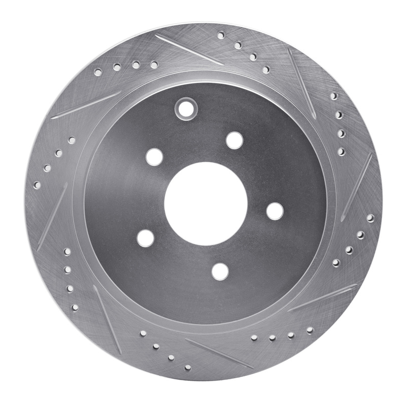 Picture of R1 03-24 Infiniti FX45 Rear Right Drilled & Slotted Silver Brake Rotor