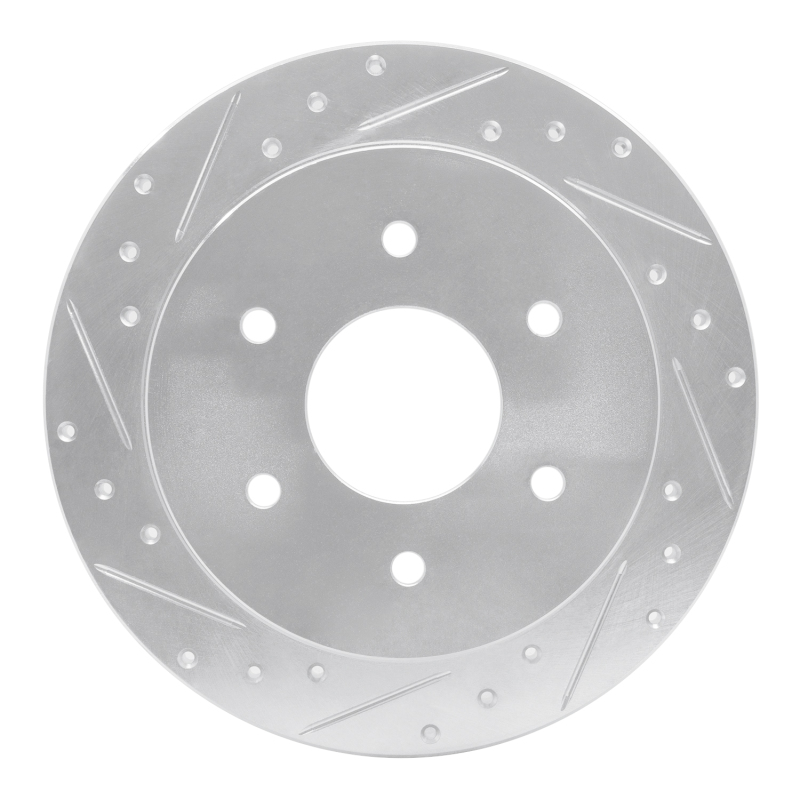 Picture of R1 04-15 Infiniti QX56 Rear Left Drilled & Slotted Silver Brake Rotor