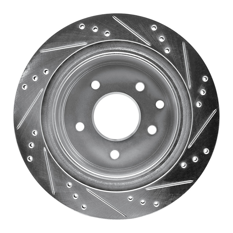Picture of R1 02-25 Infiniti G35 Rear Left Drilled & Slotted Silver Brake Rotor