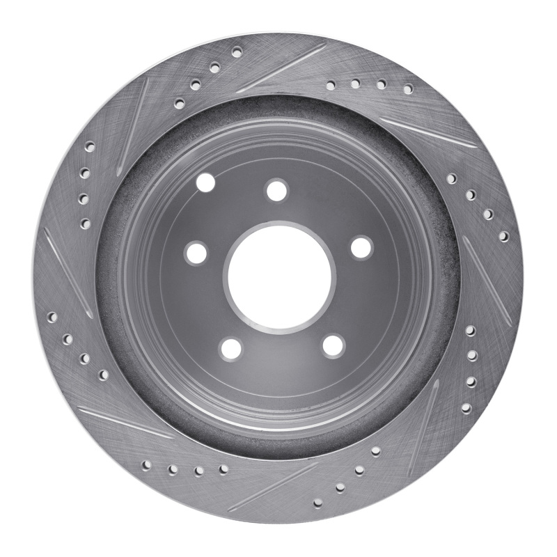 Picture of R1 03-24 Infiniti FX45 Rear Right Drilled & Slotted Silver Brake Rotor