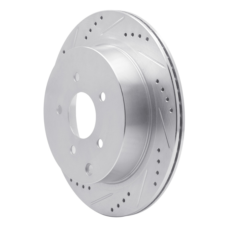 Picture of R1 03-24 Infiniti FX45 Rear Left Drilled & Slotted Silver Brake Rotor