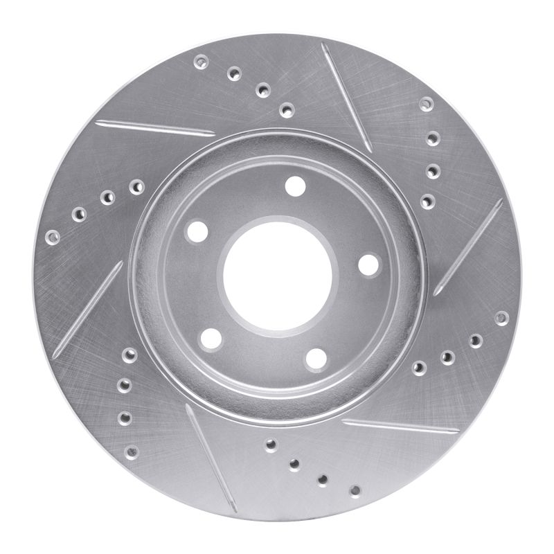 Picture of R1 02-17 Infiniti Q45 Front Left Drilled & Slotted Silver Brake Rotor
