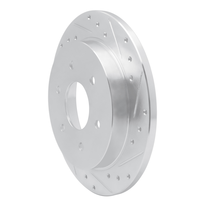 Picture of R1 04-15 Infiniti QX56 Rear Right Drilled & Slotted Silver Brake Rotor