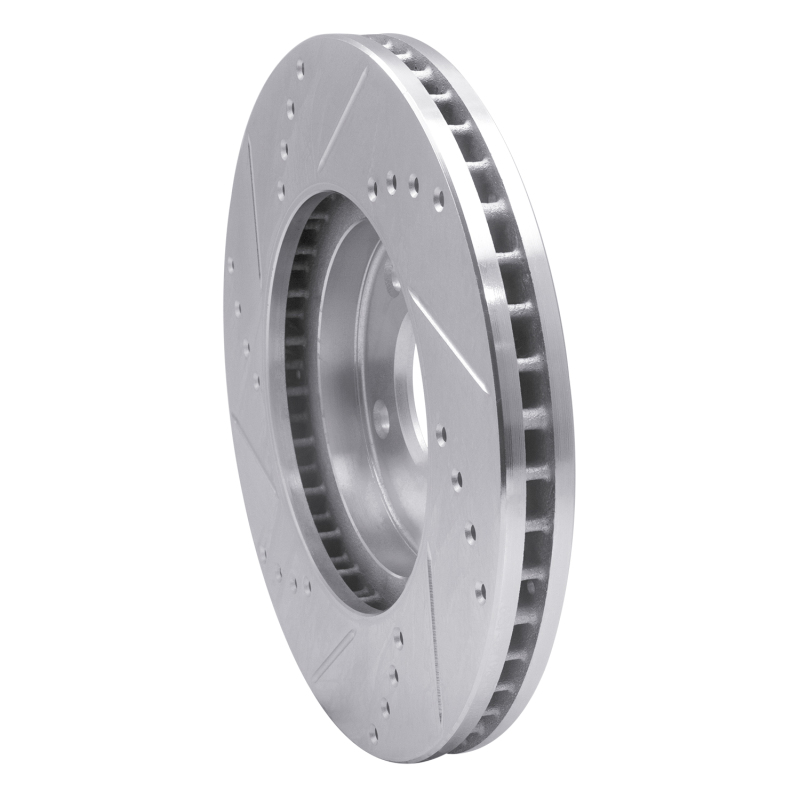 Picture of R1 02-17 Infiniti Q45 Front Right Drilled & Slotted Silver Brake Rotor