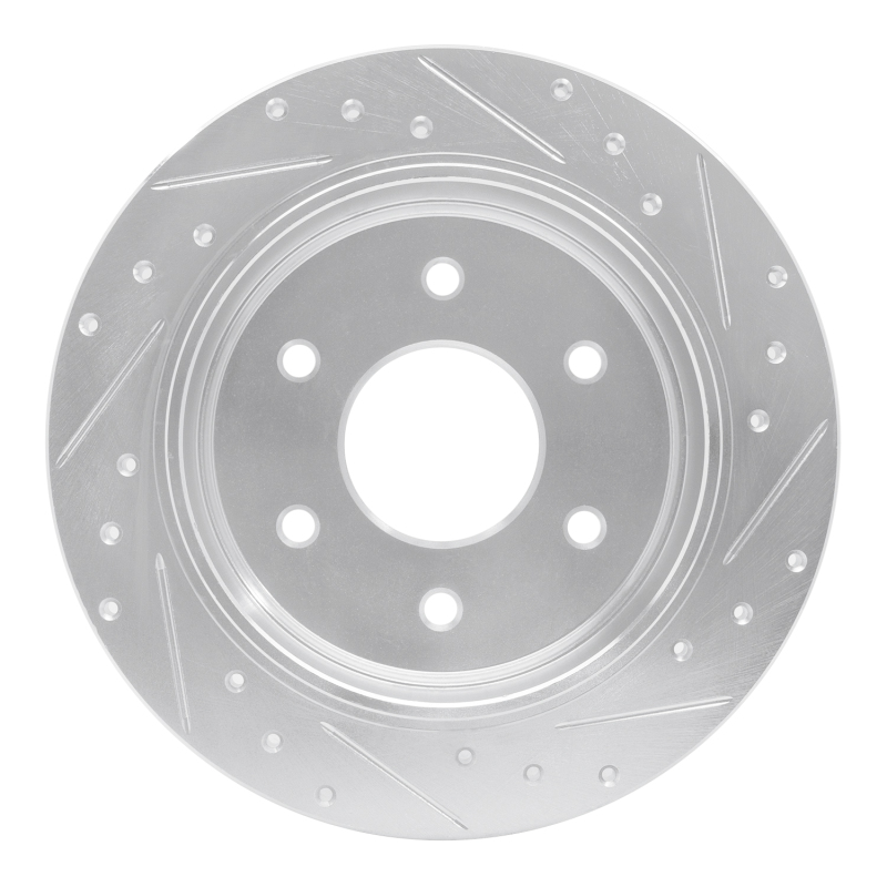 Picture of R1 04-15 Infiniti QX56 Rear Left Drilled & Slotted Silver Brake Rotor