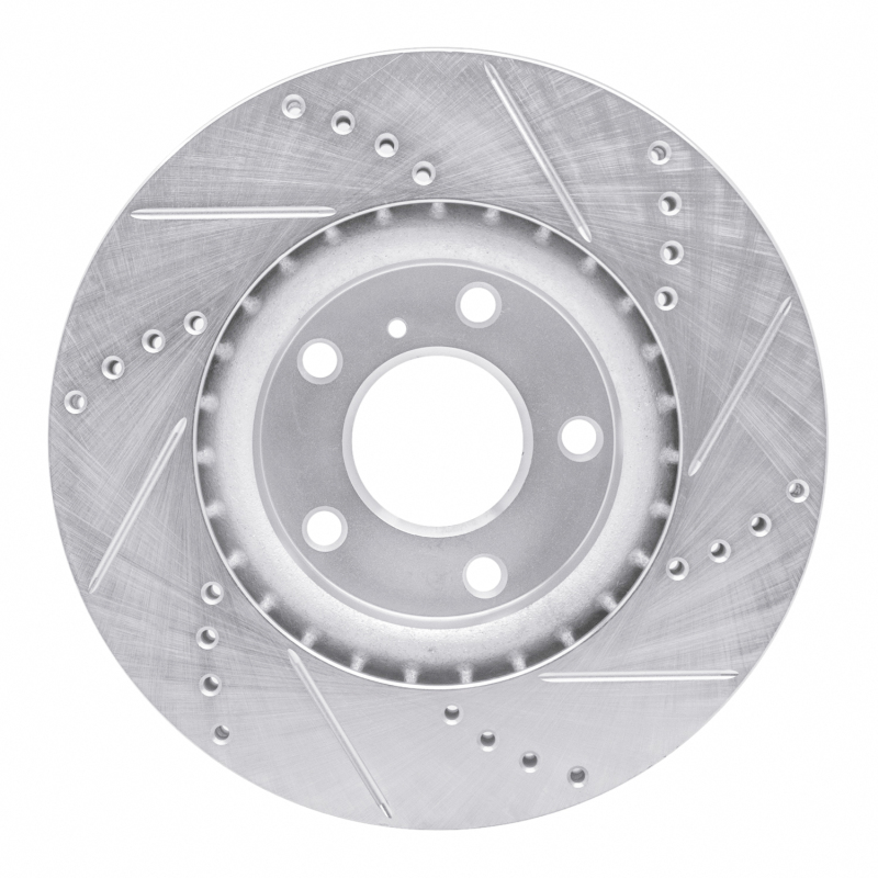 Picture of R1 03-05 Infiniti G35 Front Left Drilled & Slotted Silver Brake Rotor